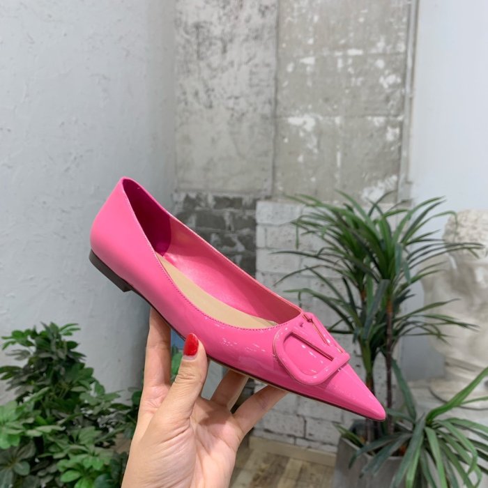 Valentino Women Shoes Mule Flip Flop Sandals VLOGO SIGNATURE CALFSKIN PUMP Flat Luxury Brand with Original Box