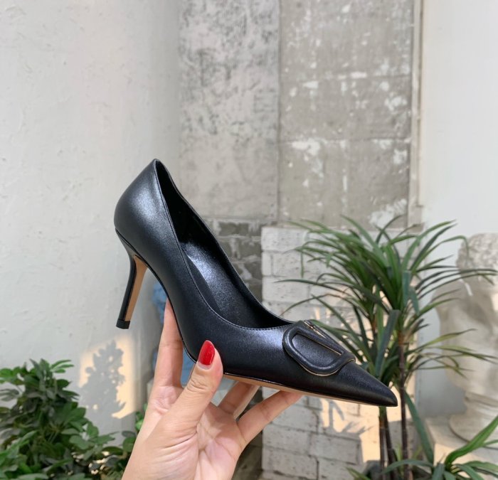 Valentino Women Shoes Mule Flip Flop Sandals VLOGO SIGNATURE CALFSKIN PUMP 80MM Luxury Brand with Original Box