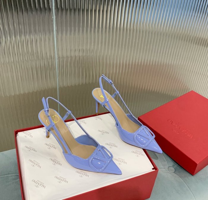 Valentino Women Shoes Mule Flip Flop Sandals VLOGO SIGNATURE CALFSKIN SLINGBACK PUMP 80 MM / 3.15 IN. with Original Box