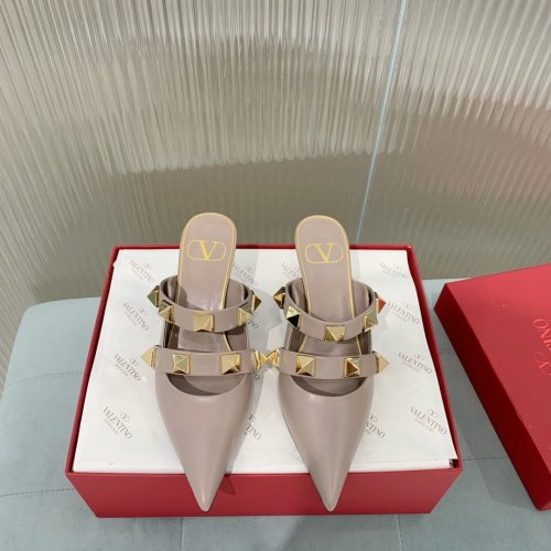 Valentino Women Shoes Mule Flip Flop Sandals ROMAN STUD MULE IN CALFSKIN 65 MM with Original Box