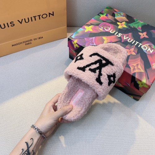 Louis Vuitton Women Shoes Fashion Winter Sandals Slippers Luxury Brand LOCK IT FLAT MULE with Original Box