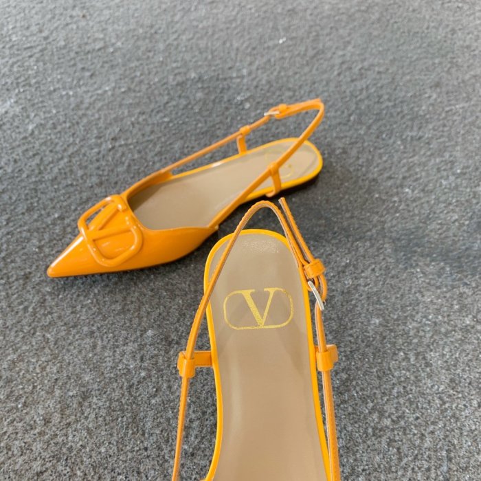Valentino Women Shoes Mule Flip Flop Sandals VLOGO SIGNATURE CALFSKIN SLINGBACK PUMP Flat with Original Box Luxury Brand