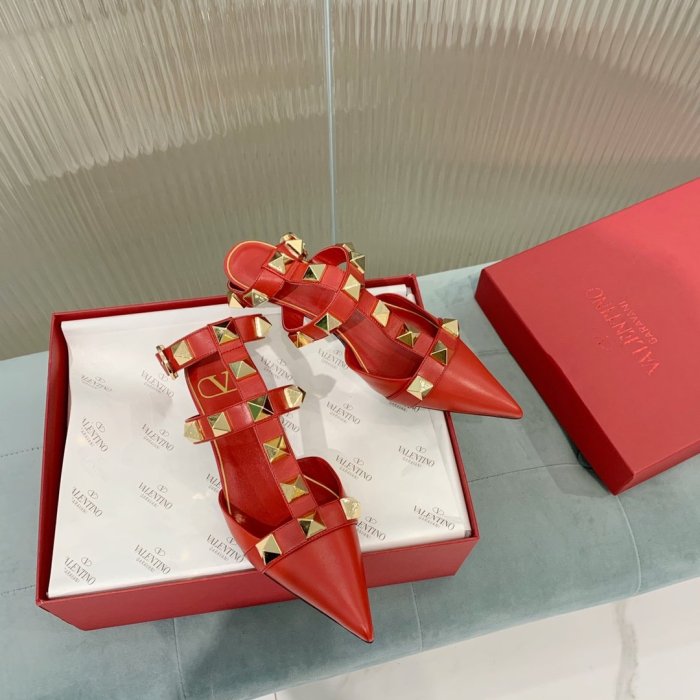 Valentino Women Shoes Mule Flip Flop Sandals ROMAN STUD CALFSKIN PUMP 40 MM with Original Box
