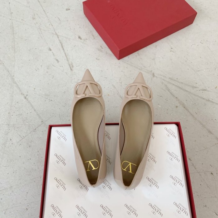 Valentino Women Shoes Mule Flip Flop Sandals VLOGO SIGNATURE CALFSKIN PUMP Flat Luxury Brand with Original Box