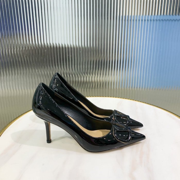 Valentino Women Shoes Mule Flip Flop Sandals VLOGO SIGNATURE CALFSKIN PUMP 80MM Luxury Brand with Original Box