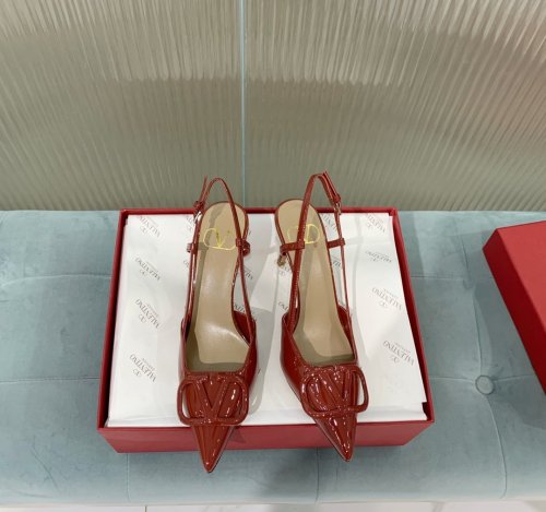 Valentino Women Shoes Mule Flip Flop Sandals VLOGO SIGNATURE CALFSKIN SLINGBACK PUMP 80 MM / 3.15 IN. with Original Box