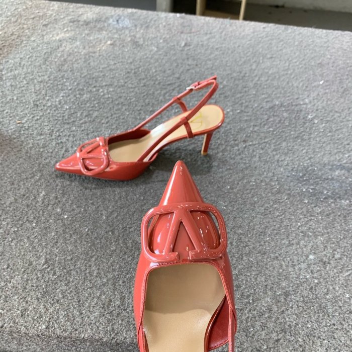 Valentino Women Shoes Mule Flip Flop Sandals VLOGO SIGNATURE CALFSKIN SLINGBACK PUMP 80 MM / 3.15 IN. with Original Box