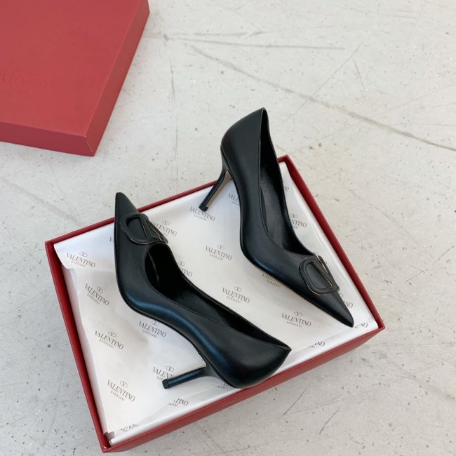 Valentino Women Shoes Mule Flip Flop Sandals VLOGO SIGNATURE CALFSKIN PUMP 80MM Luxury Brand with Original Box