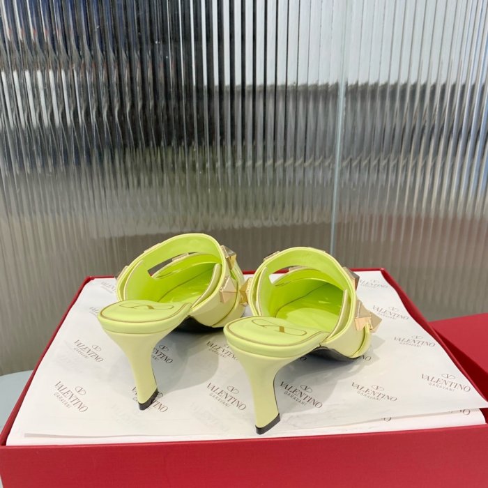 Valentino Women Shoes Mule Flip Flop Sandals ROMAN STUD MULE IN CALFSKIN 65 MM with Original Box