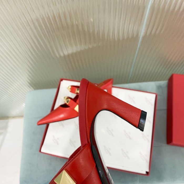 Valentino Women Shoes Mule Flip Flop Sandals ROMAN STUD MULE IN CALFSKIN 65 MM with Original Box