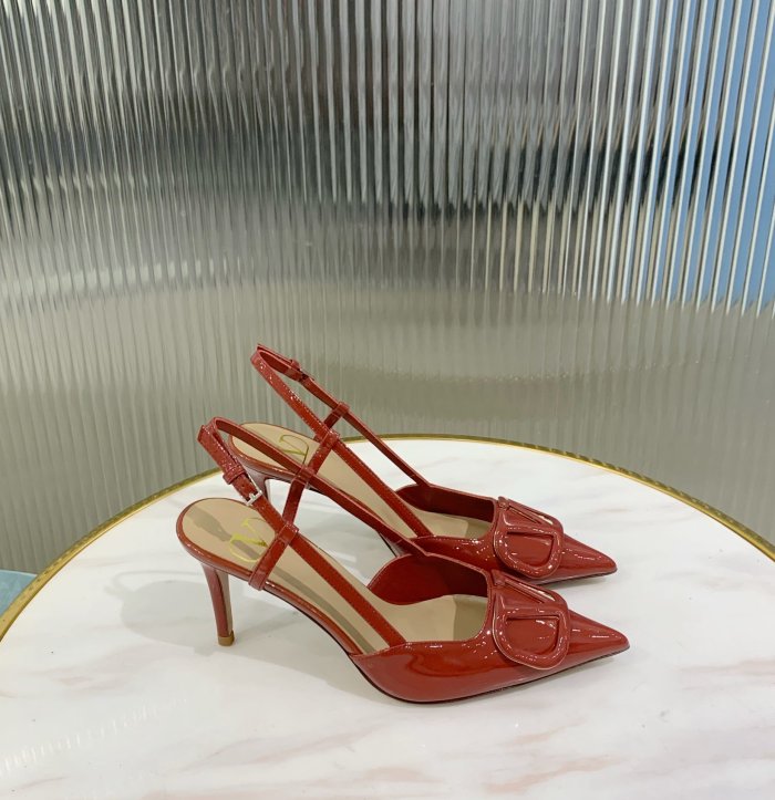 Valentino Women Shoes Mule Flip Flop Sandals VLOGO SIGNATURE CALFSKIN SLINGBACK PUMP 80 MM / 3.15 IN. with Original Box