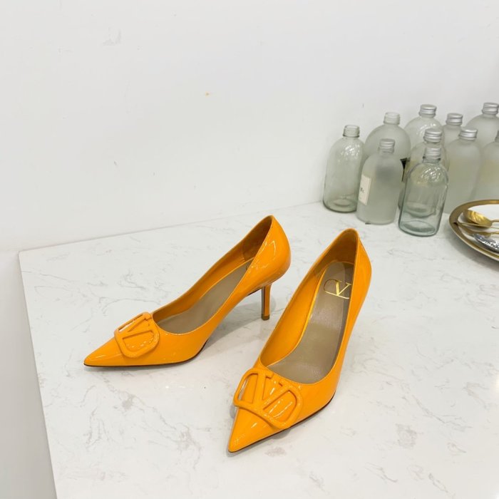 Valentino Women Shoes Mule Flip Flop Sandals VLOGO SIGNATURE CALFSKIN PUMP 80MM Luxury Brand with Original Box