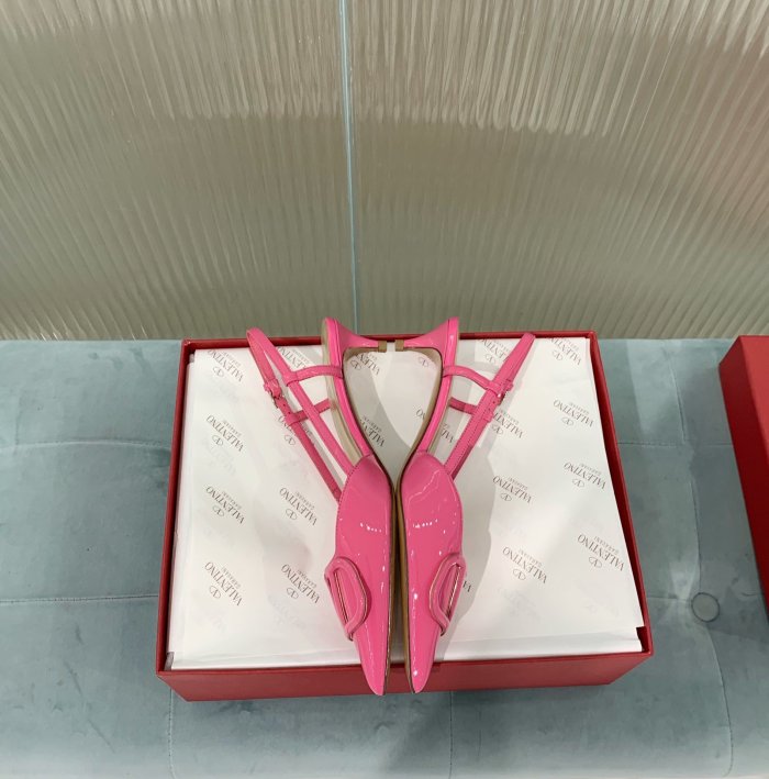 Valentino Women Shoes Mule Flip Flop Sandals VLOGO SIGNATURE CALFSKIN SLINGBACK PUMP 35MM with Original Box