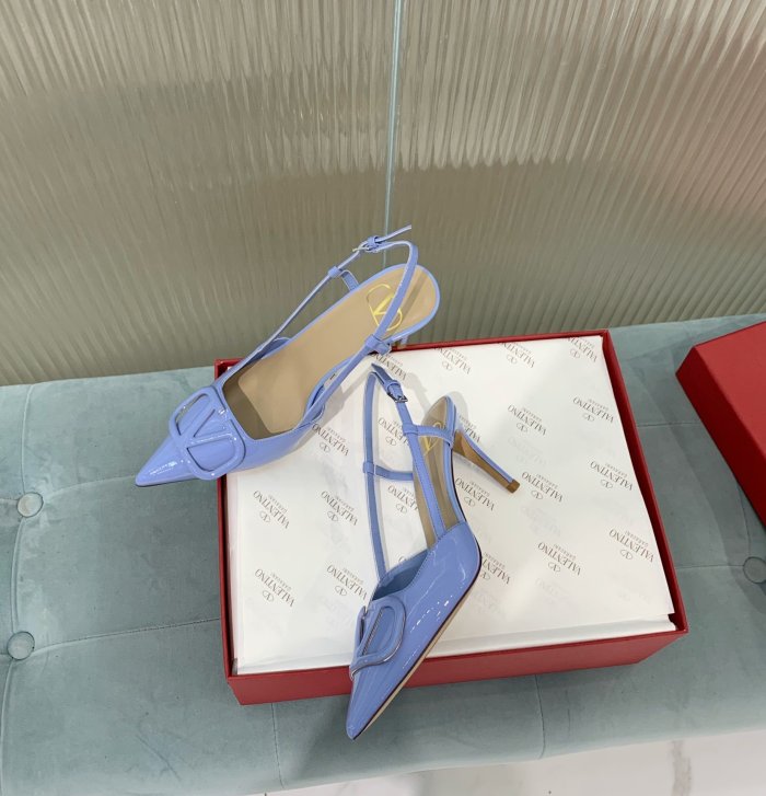 Valentino Women Shoes Mule Flip Flop Sandals VLOGO SIGNATURE CALFSKIN SLINGBACK PUMP 80 MM / 3.15 IN. with Original Box