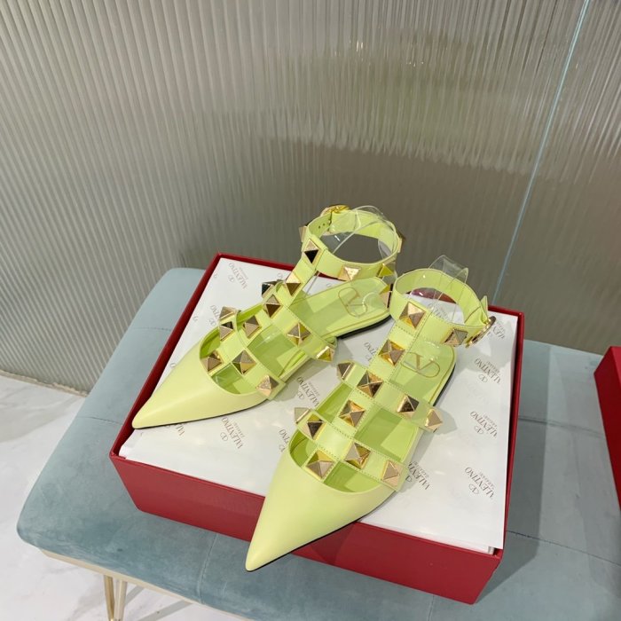 Valentino Women Shoes Mule Flip Flop Sandals ROMAN STUD CALFSKIN BALLET with Original Box Luxury Brand
