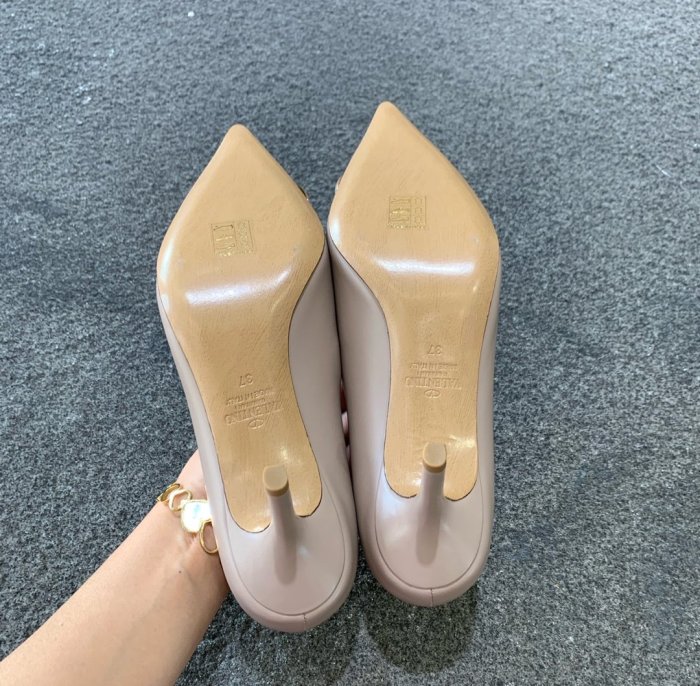 Valentino Women Shoes Mule Flip Flop Sandals VLOGO SIGNATURE CALFSKIN PUMP 80MM Luxury Brand with Original Box