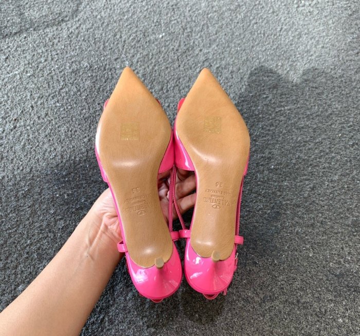 Valentino Women Shoes Mule Flip Flop Sandals VLOGO SIGNATURE CALFSKIN SLINGBACK PUMP 35MM with Original Box