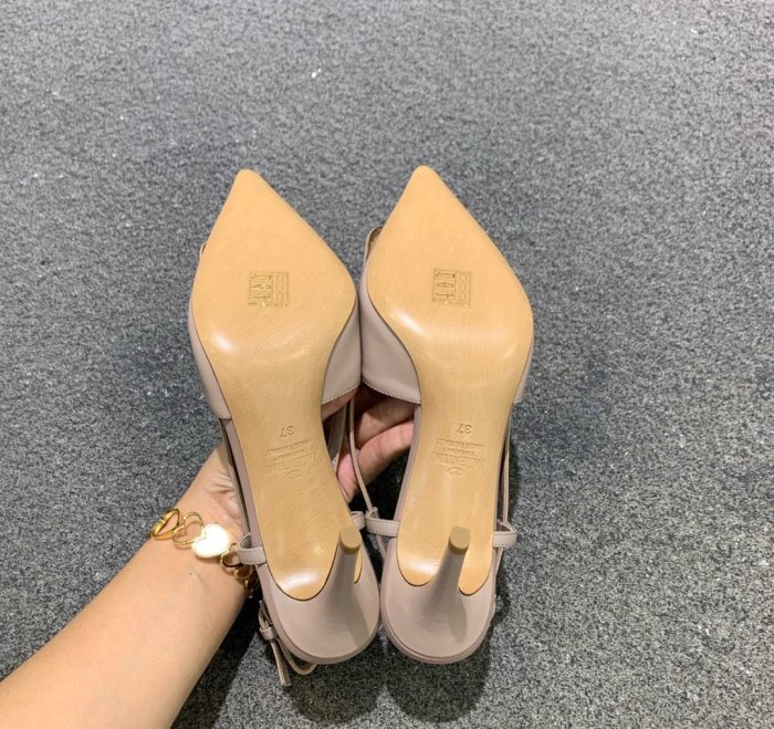 Valentino Women Shoes Mule Flip Flop Sandals VLOGO SIGNATURE CALFSKIN SLINGBACK PUMP 80 MM / 3.15 IN. ZW2S0R01MZFP45 with Original Box