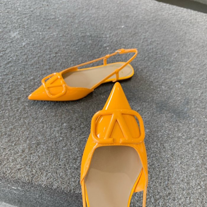Valentino Women Shoes Mule Flip Flop Sandals VLOGO SIGNATURE CALFSKIN SLINGBACK PUMP Flat with Original Box Luxury Brand