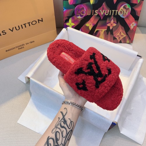 Louis Vuitton Women Shoes Fashion Winter Sandals Slippers Luxury Brand LOCK IT FLAT MULE with Original Box