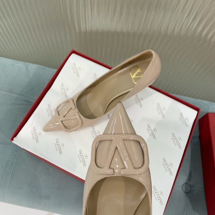 Valentino Women Shoes Mule Flip Flop Sandals VLOGO SIGNATURE CALFSKIN PUMP 80MM Luxury Brand with Original Box
