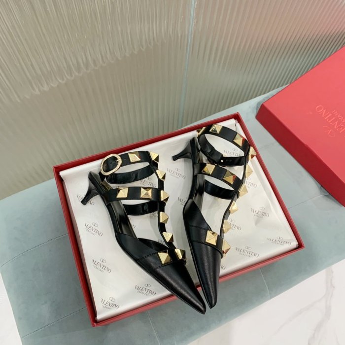 Valentino Women Shoes Mule Flip Flop Sandals ROMAN STUD CALFSKIN PUMP 40 MM VW0S0CB3ZWM0NO with Original Box
