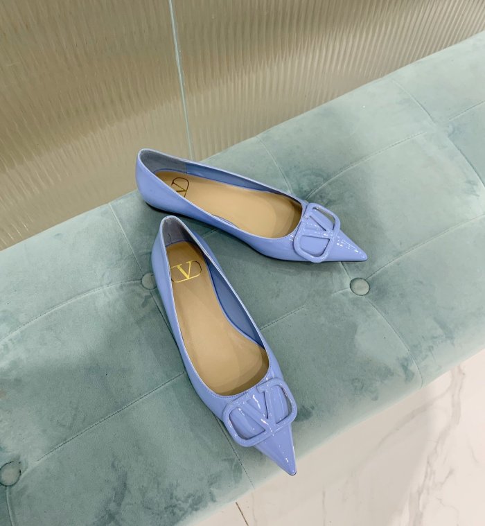 Valentino Women Shoes Mule Flip Flop Sandals VLOGO SIGNATURE CALFSKIN PUMP Flat Luxury Brand with Original Box