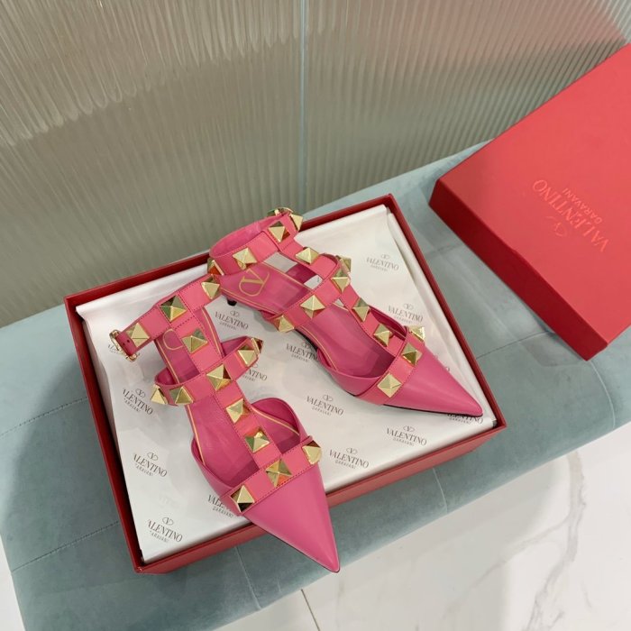 Valentino Women Shoes Mule Flip Flop Sandals ROMAN STUD CALFSKIN PUMP 40 MM with Original Box