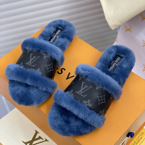 Louis Vuitton Women Shoes Fashion Winter Sandals Slippers Luxury Brand LOCK IT FLAT MULE with Original Box
