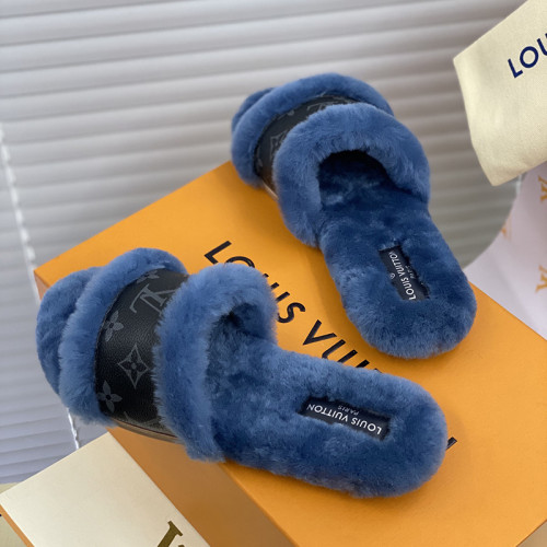 Louis Vuitton Women Shoes Fashion Winter Sandals Slippers Luxury Brand LOCK IT FLAT MULE with Original Box