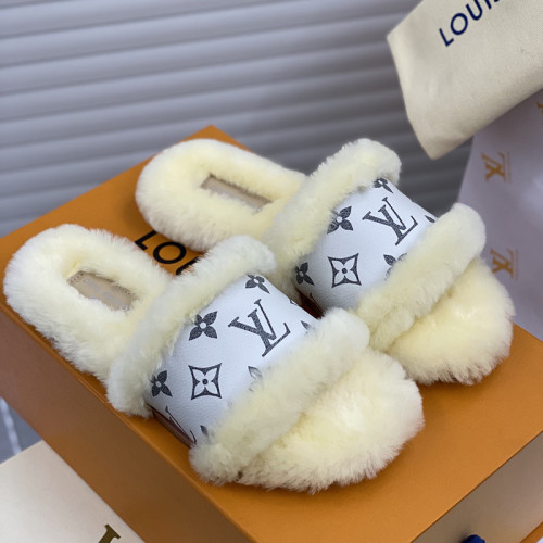 Louis Vuitton Women Shoes Fashion Winter Sandals Slippers Luxury Brand LOCK IT FLAT MULE with Original Box
