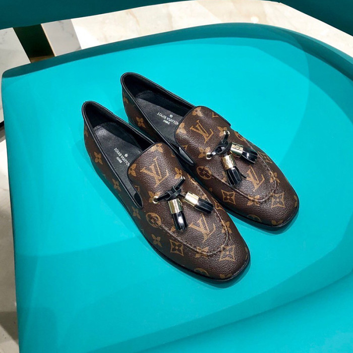 Louis Vuitton Women Shoes Fashion Luxury Brand UPPER CASE FLAT LOAFER Monogram Leather with Original Box