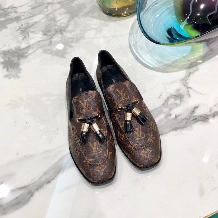Louis Vuitton Women Shoes Fashion Luxury Brand UPPER CASE FLAT LOAFER Monogram Leather with Original Box