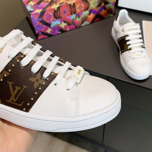 Louis Vuitton Women Shoes Fashion Luxury Brand FRONTROW SNEAKER 1A8FJA with Original Box Calf leather and patent Monogram canvas