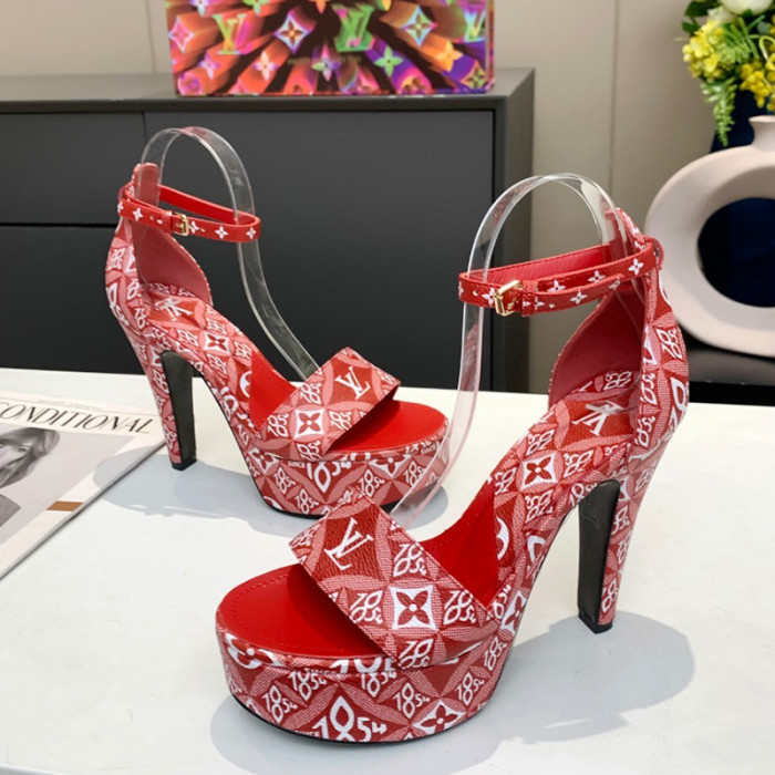 Louis Vuitton Women Shoes Sandals Fashion Summer Luxury Brand AFTERGLOW PLATFORM SANDAL with Original Box