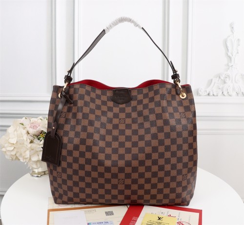 Louis Vuitton Womens Bags Handbags Luxury Brand Fashion Design GRACEFUL MM Damier Ebene Canvas without Original Box