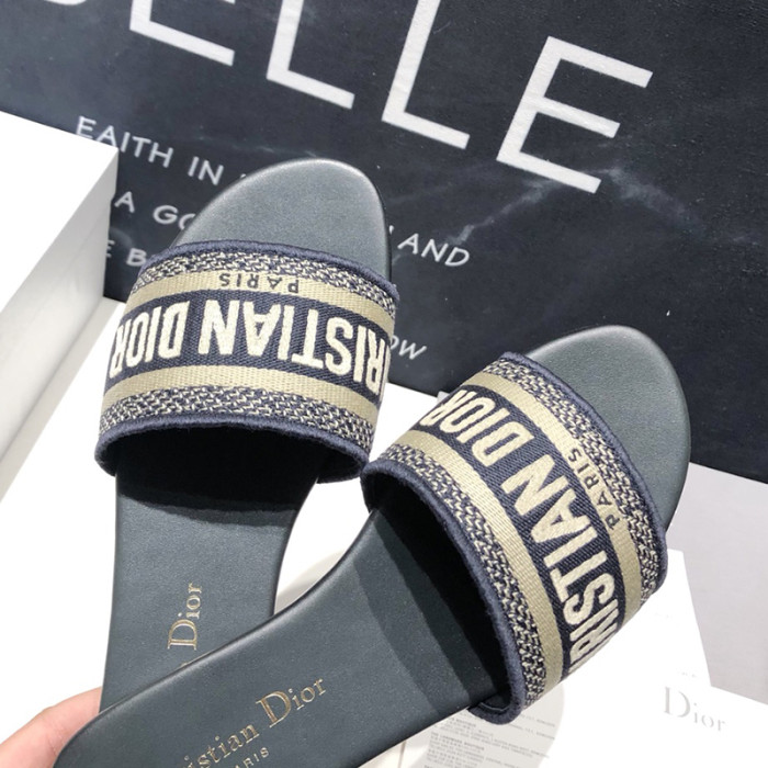 Dior Women Shoes Mule DWAY SLIDE Luxury Brand with Original Box