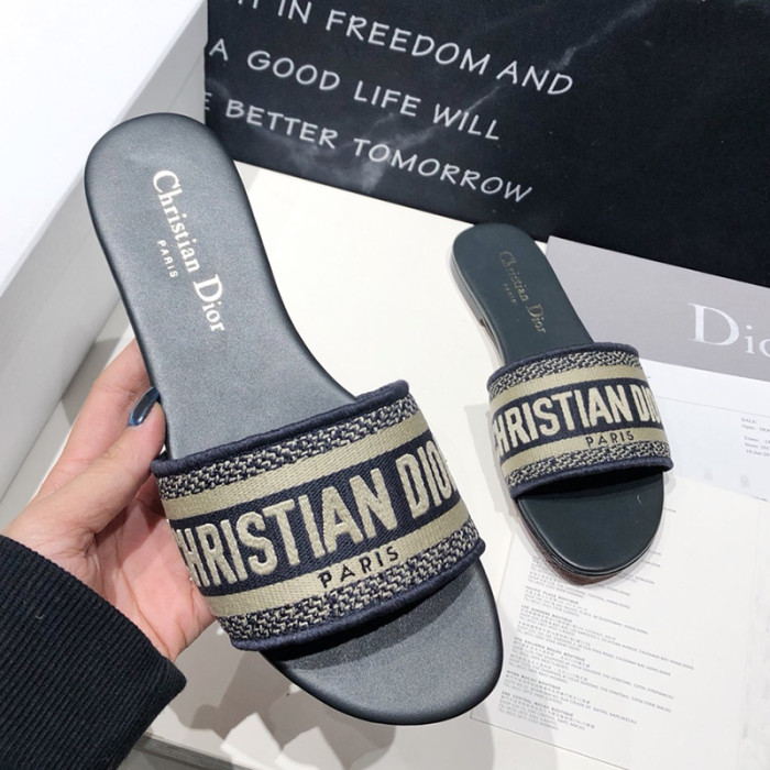 Dior Women Shoes Mule DWAY SLIDE Luxury Brand with Original Box