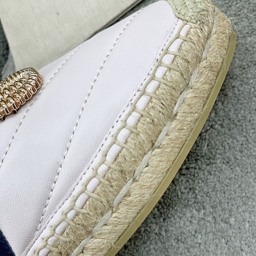 Gucci Womens Shoes Fashion Type Luxury Brand Leather espadrille with Double G Casual Shoes for Women with Original Box