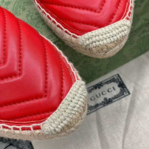 Gucci Womens Shoes Fashion Type Luxury Brand Leather espadrille with Double G Casual Shoes for Women with Original Box