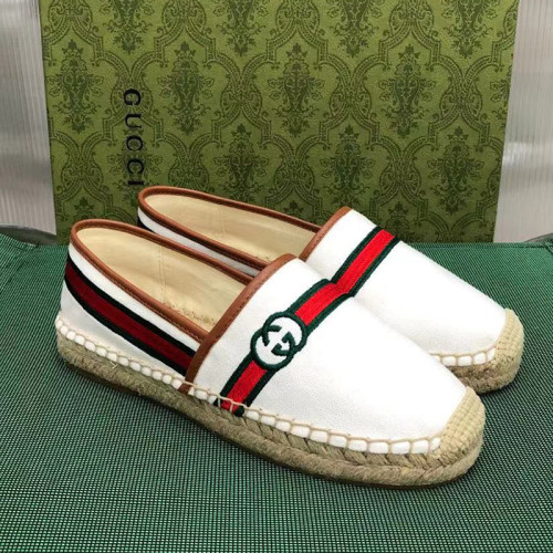 Gucci Womens Shoes Fashion Type Luxury Brand Leather Women's embroidered espadrille Casual Shoes for Women with Original Box