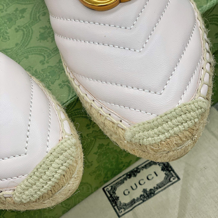 Gucci Womens Shoes Fashion Type Luxury Brand Leather espadrille with Double G Casual Shoes for Women with Original Box