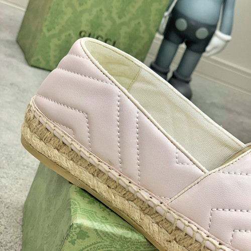 Gucci Womens Shoes Fashion Type Luxury Brand Leather espadrille with Double G Casual Shoes for Women with Original Box