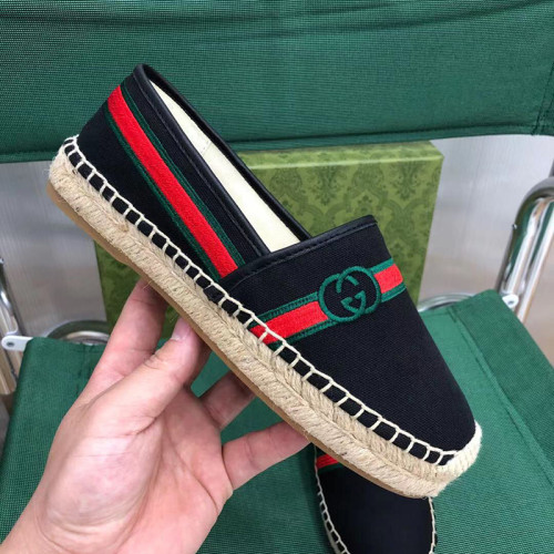 Gucci Womens Shoes Fashion Type Luxury Brand Leather Women's embroidered espadrille Casual Shoes for Women with Original Box