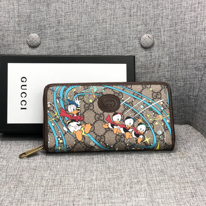 Gucci Mens Womens Wallets Purse Clutch Luxury Brand Fashion Ophidia GG zip around wallet with Original Box