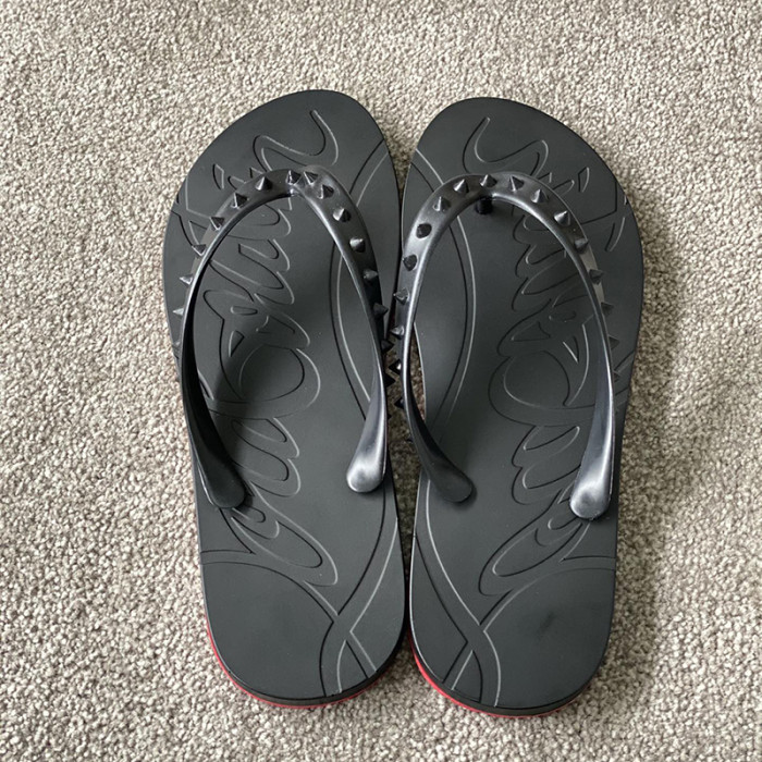 Christian Louboutin Men Shoes Slippers Luxury Brand Red Botton Mens Slides with Original Box Flip Flops