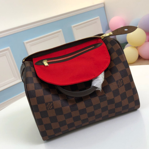 Louis Vuitton Womens Bags Luxury Brand Fashion Type SPEEDY 25 Damier Ebene Canvas with Original Box N41365
