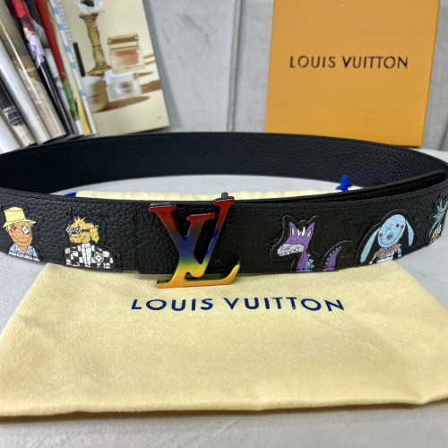 Louis Vuitton Mens Belt Luxury Brand Fashion Men Belts with Original Box LV SHAPE 40MM REVERSIBLE TAURILLON PUPPETS BELT