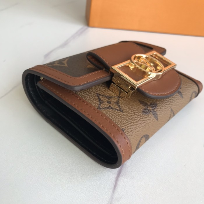 Louis Vuitton Womens Bags Wallets Clutch Luxury Brand Fashion Type DAUPHINE COMPACT WALLET Monogram Canvas with Original Box M68725