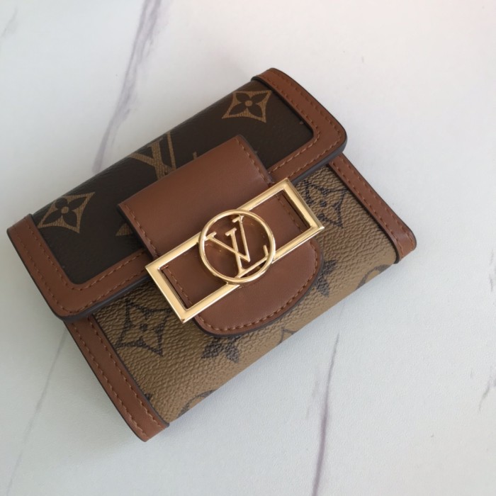 Louis Vuitton Womens Bags Wallets Clutch Luxury Brand Fashion Type DAUPHINE COMPACT WALLET Monogram Canvas with Original Box M68725